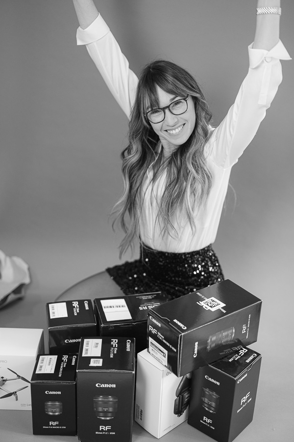 Geneva wedding photographer Mathilde Ballet celebrating with Canon RF lenses and DJI drone collection