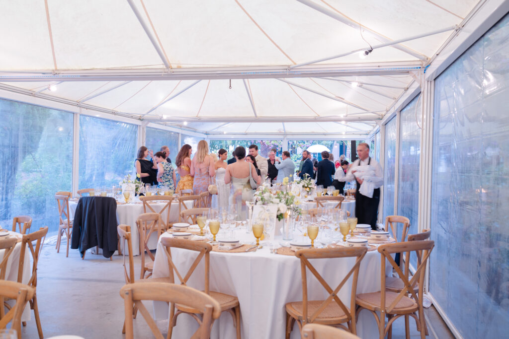 Elegant Wedding Reception Under Tent with Lemon Decor, Mallorca